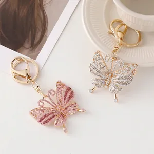 Exquisites Schmetterlings-Schlüsselanhänger Zinklegierung Hohler Taschenanhänger Vergoldet Insekt Schlüsselring Schmuck Geschenk Für Damen