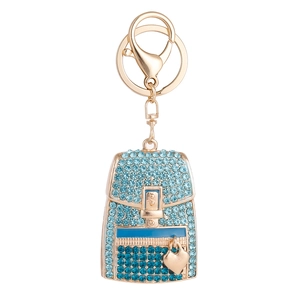 Sparkling rhinestone heart backpack keychain with gold lobster clasp for bags and cars