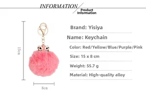 Porte-clés peluche danse du lion rose avec dimensions 15x8cm et poids détaillé de 55,7g