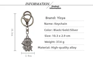 Detailed specs of Sun Wukong monkey king keychain with rhinestones and alloy frame