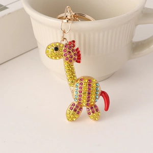 Portachiavi Creativo a Forma di Giraffa con Strass Colorati Pendente in Lega di Zinco per Borse da Donna Idea Regalo Compleanno