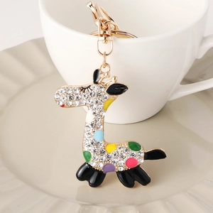 Kreativer Giraffe Schlüsselanhänger Mit Strasssteinen Bunte Emaille Goldlegierung Tier Taschenanhänger Für Damen Geschenk