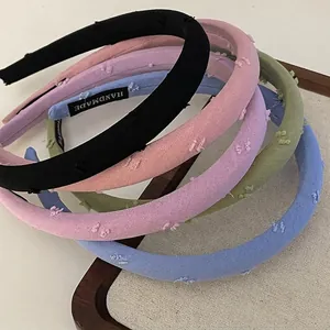 Handmade Minimalist Fabric Headband For Women French Style Tufted Dot Elegant Pink Blue Green Fashion Hair Styling Accessories Gift