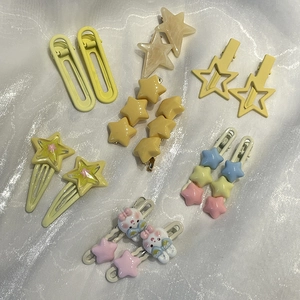 Set di fermagli per capelli a stella e coniglietto colorati in vivace stile moda Y2K
