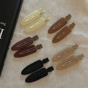 Fashion Matte Jelly Color Acrylic Hair Clips For Women Seamless Hair Fixing Clip For Makeup Styling Daily Hair Accessories