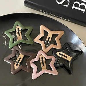 Pince à Cheveux en Métal Minimaliste Forme d'Étoile Avec Finition à l'Huile Pince BB Géométrique Épingle de Côté pour Femme