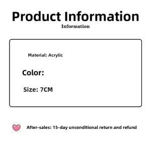 Spécifications détaillées de taille pour une pince à cheveux en acrylique de 7 cm