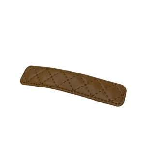 Barrettes à cheveux classiques en cuir marron matelassé avec motif à losanges vintage