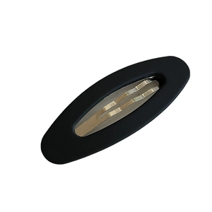 Matte black oval snap hair clip for women featuring a minimalist non-slip metal mechanism