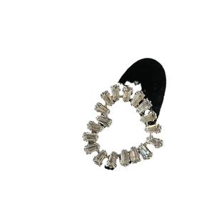 Barrette à cheveux cœur en velours élégante avec boucle en strass de style vintage