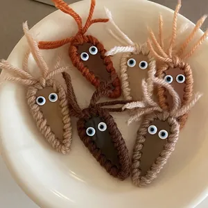 Funny Cute Handmade Knitted Carrot Hair Clip With Big Eyes Cartoon Woolen Yarn Side Clip For Women Girls Hair Accessories