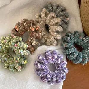Women Wool Knitted Telephone Wire Hair Ties Elastic Non Marking Hair Bands Autumn Winter Fashionable Braided Hair Accessories