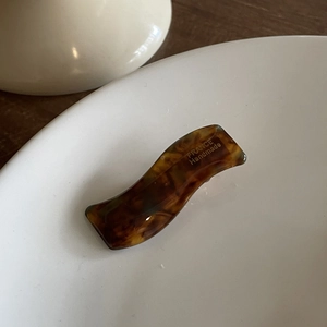 French style tortoise shell wave hair clip with gold France Handmade logo