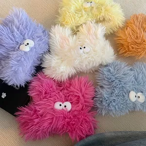 Bandeaux en peluche colorés avec des yeux rigolos pour se laver le visage et soin