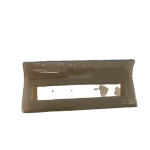 Elegant rectangle tortoiseshell acetate hair claw clip with cutout design in dark brown