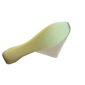 Ergonomic arch support cushion with soft EVA foam and white elastic strap for foot relief