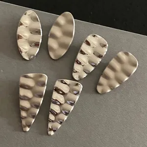 Minimalist Silver Metal Hair Clip Wavy Hammered Texture Duckbill Bangs Clip Alloy Handmade Geometric Hair Accessories For Women