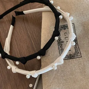 Eleganter Haarreif Im Koreanischen Stil Mit Kunstperlen Und Knoten Stoff Mode Haarschmuck Für Damen Tägliche Party Zubehör