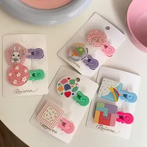 Süße Haarklammern Im Koreanischen INS Stil Mit Cartoon Hund Hase Blume Aus Acryl Für Kinder Mädchen Handgefertigter Haarschmuck