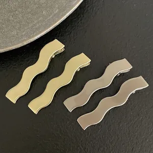 Barrettes à cheveux ondulées en métal mat aux couleurs or et gris argenté