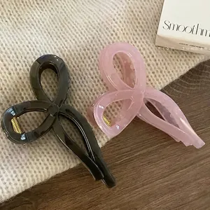 Korean Style Large Acrylic Bow Knot Hair Claw Clips For Women Sweet Elegant Shark Clips Fashion Hair Styling Accessories