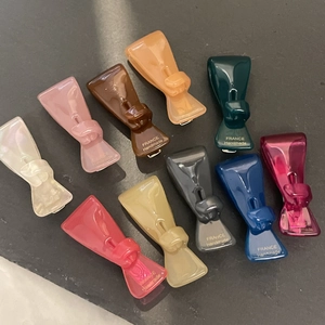 Transparente Jelly-Acetat-Haarschleifen-Clips in vielen Farben mit handgefertigter Schrift
