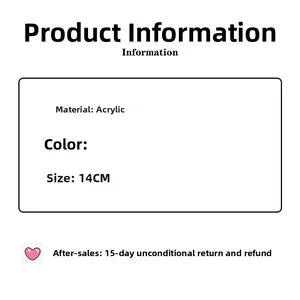 Fiche technique détaillée indiquant la longueur de 14cm et le matériau acrylique du pic
