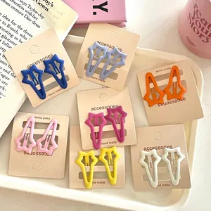 Matte Metall Stern Haarspangen Für Damen Mädchen Geometrische BB Clips Mode Alltagsaccessoires Sternförmige Druckknopfspangen Set
