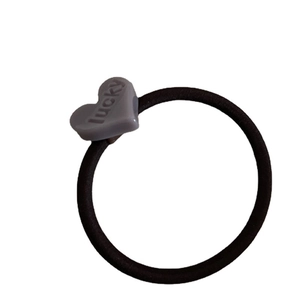 Elastico per capelli nero con ciondolo a cuore viola lucky in stile retrò coreano