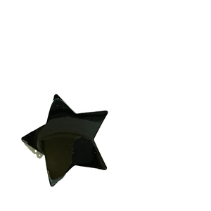 Glossy black pentagram star hair clip accessory for girls on a clean white background