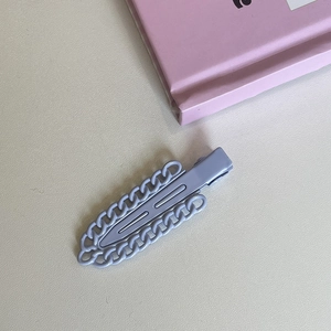Chic lavender purple candy color chain link hair clip with a matte finish for women