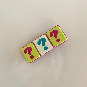 Cute colorful question mark hair clip with three square modules for women's hair styling