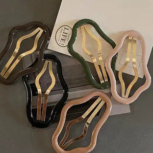 Lot de barrettes à cheveux ondulées en forme de nuage en cinq couleurs dont café noir