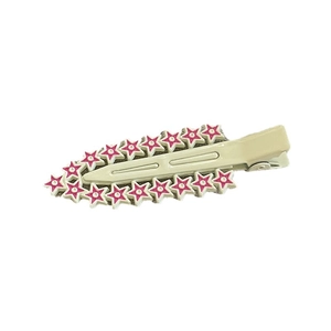 Barrette à cheveux crème avec étoiles roses pour femmes accessoire de coiffure élégant