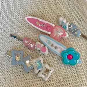 Y2K Sweet Cool Metal Resin Hair Clip Rhinestone Artificial Pearl Duckbill Side Clip Heart Butterfly Floral Hair Jewelry For Women