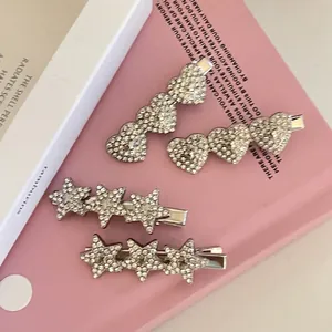 Mollette per Capelli con Strass a Forma di Cuore e Stella Argento Moda Y2K per Donna Accessori per Capelli Quotidiani