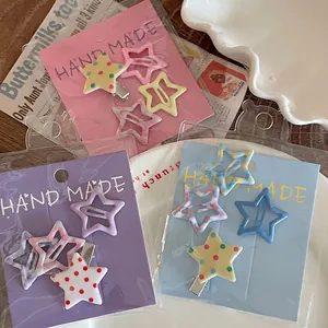 Barrettes Cheveux Étoile Mignonnes Motif à Pois Marbré Pinces BB Pour Filles Enfants Accessoires Cheveux Petite Épingle à Cheveux