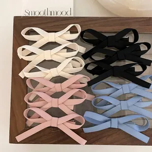 Korean Style Butterfly Ribbon Hair Clips Elegant Handmade Satin Bow Alligator Clips For Women Girls Fashion Side Clips Hair Accessories