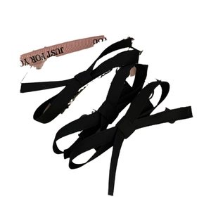 Three-piece set of black fabric bow hair clips with silver alligator clips for women