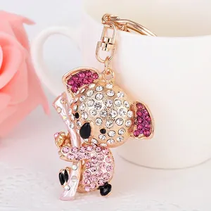 Cute Rhinestone Koala Keychain Zinc Alloy Animal Bag Charm Pendant For Women Girls Gift Fashion Key Ring Accessories