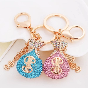 Strass Geldbeutel Schlüsselanhänger Dollarzeichen Anhänger Legierung Kristall Tasche Charm Für Damen Auto Schlüsselring Schmuck Geschenk