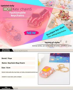 Detailed alloy keychain collection with sparkling rhinestones in diverse stylish shapes
