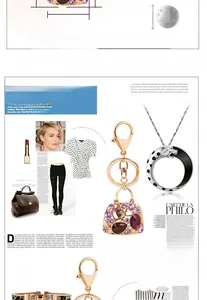 Detailed macro view of handbag charm with purple crystals and leopard head keychain design