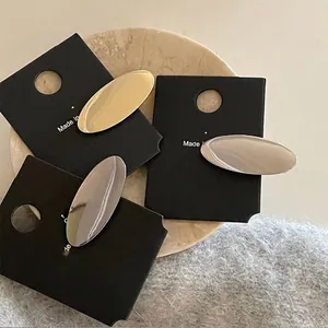 Minimalist Oval Metal Duckbill Hair Clip For Women Alloy Geometric Hairpin Shiny Gold Silver Fashion Hair Accessories