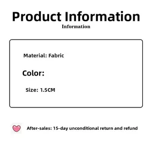 Detail specifications showing 1.5CM width for the fabric plaid headband accessory