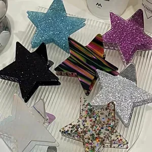 Molletta per Capelli a Forma di Stella Y2K per Donna Moda Geometrica in Tessuto Clip a Squalo Accessori per Capelli Stella Estetici