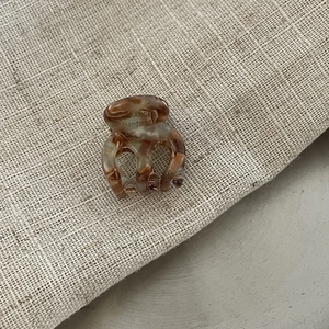Mini acetate tortoise shell hair claw clip with France Handmade marking for women
