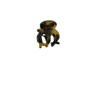 Mini acetate tortoise shell hair claw clip for women featuring France handmade engraving