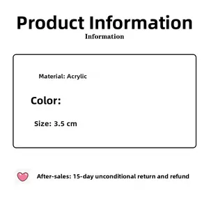 Detailed size specification for pink acrylic hair clip showing 3.5cm dimensions