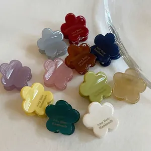 Mini Pince à Cheveux en Acétate Fleur Texture Gelée Petite Pince à Cheveux pour Femme Accessoire de Coiffure Mignon